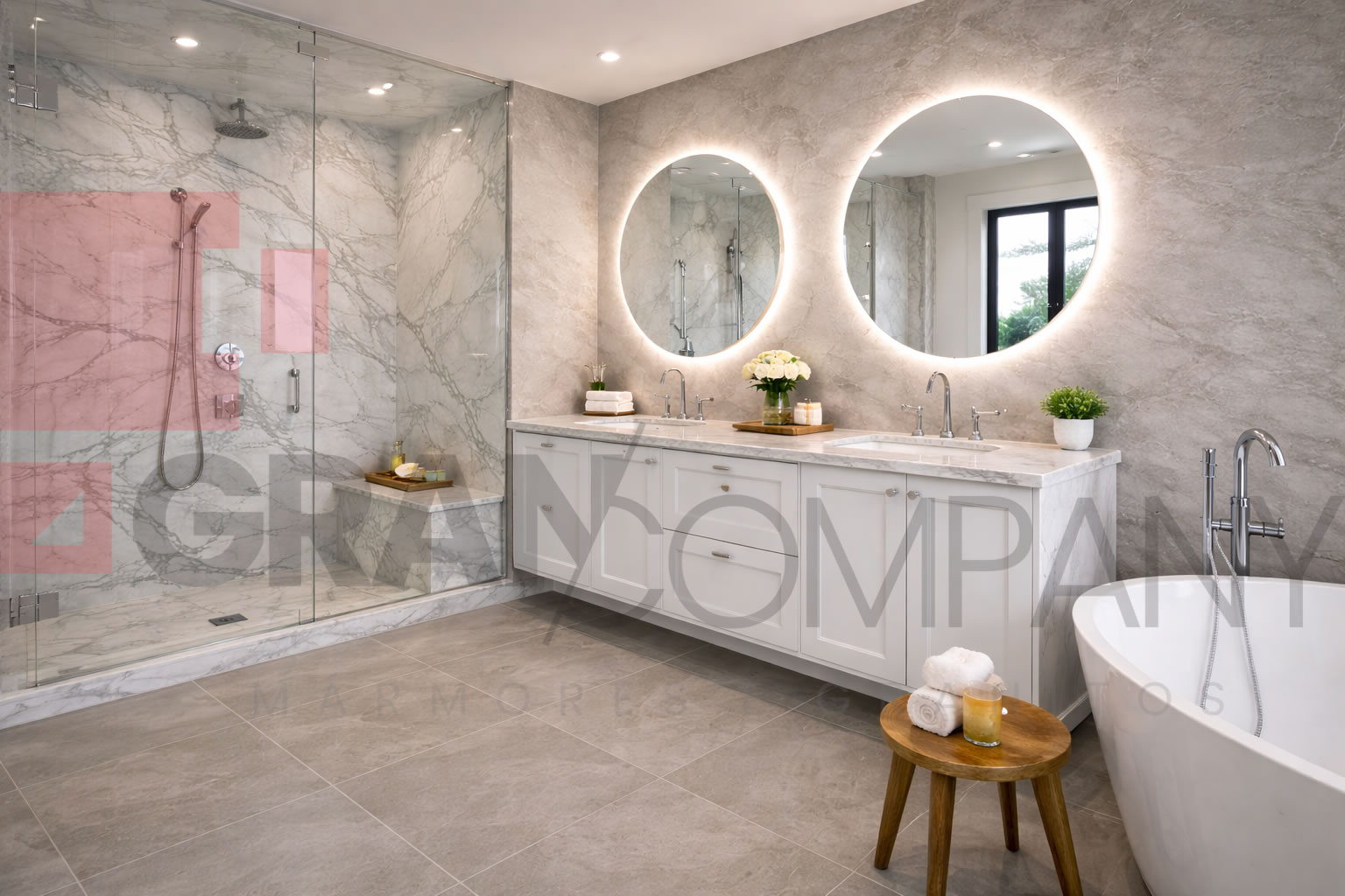 Banheiro com mármore Carrara